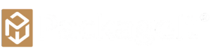 A brown and white logo on a white background.
