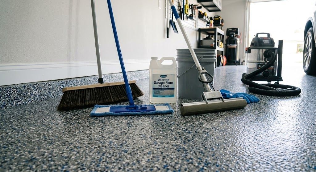 What should you use on an epoxy garage floor