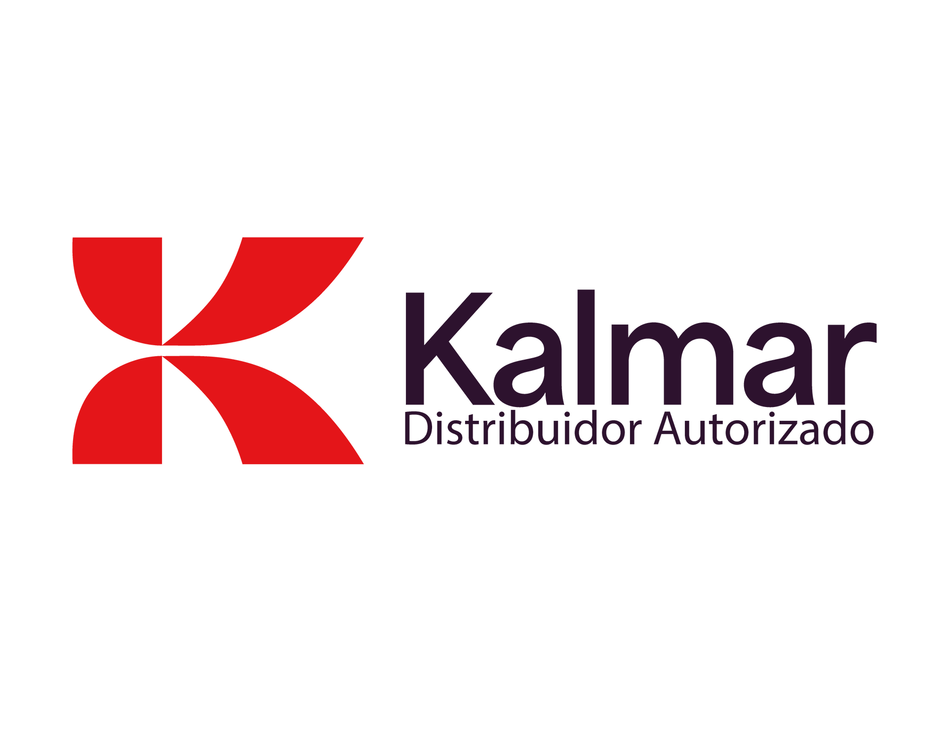 Un logotipo para una empresa llamada Kalmar con un carnero en un cuadrado.