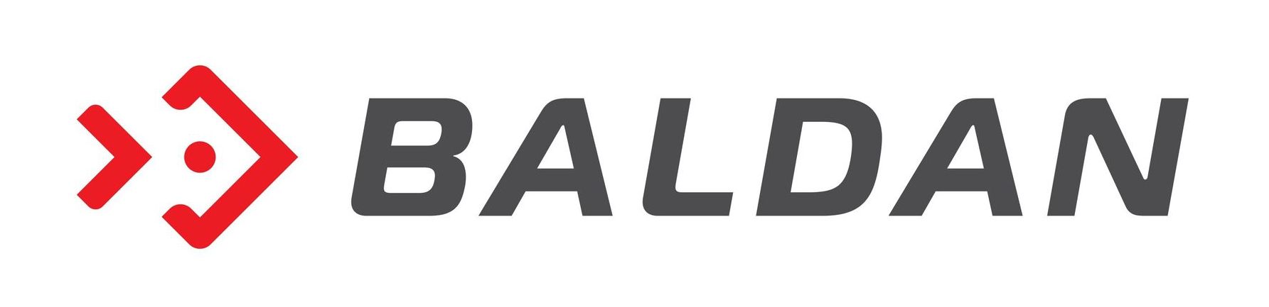 El logo de Baldan tiene una flecha roja que apunta hacia la derecha.