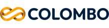 Se muestra un logotipo de Colombo sobre un fondo blanco.
