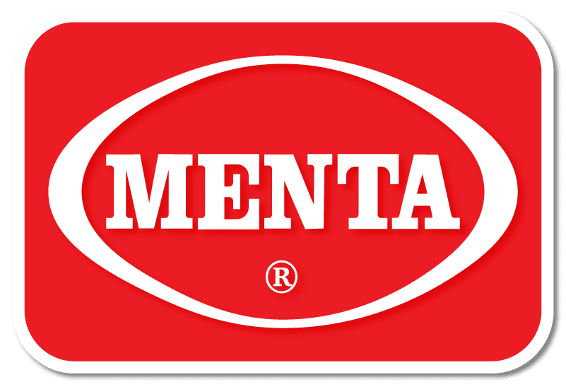 Un cartel rojo con la palabra menta en letras blancas.