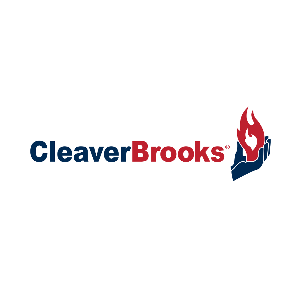 El logotipo de Cleaverbrooks es una mano sosteniendo una llama.
