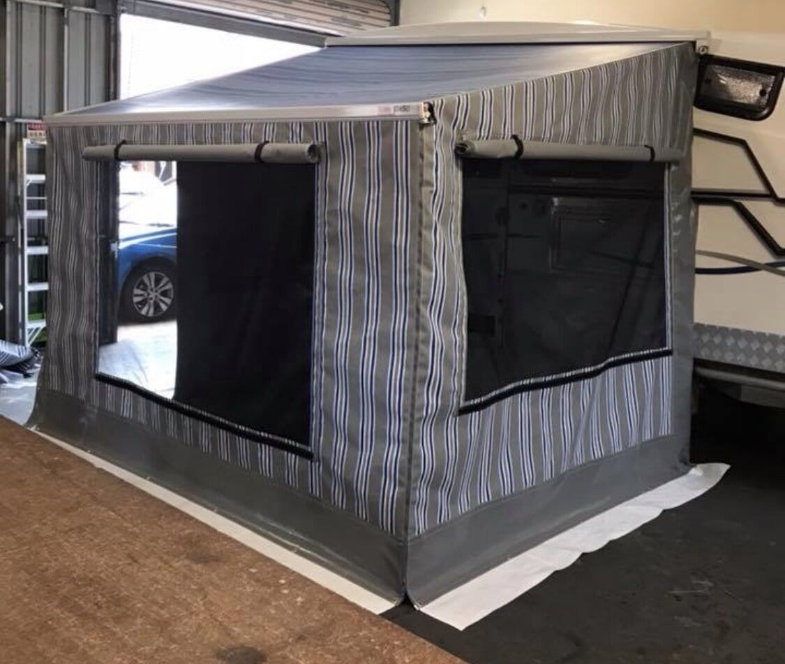 A Tent Is Sitting in A Garage Next to A Car - Quality Canvas Products In Illawarra, NSW