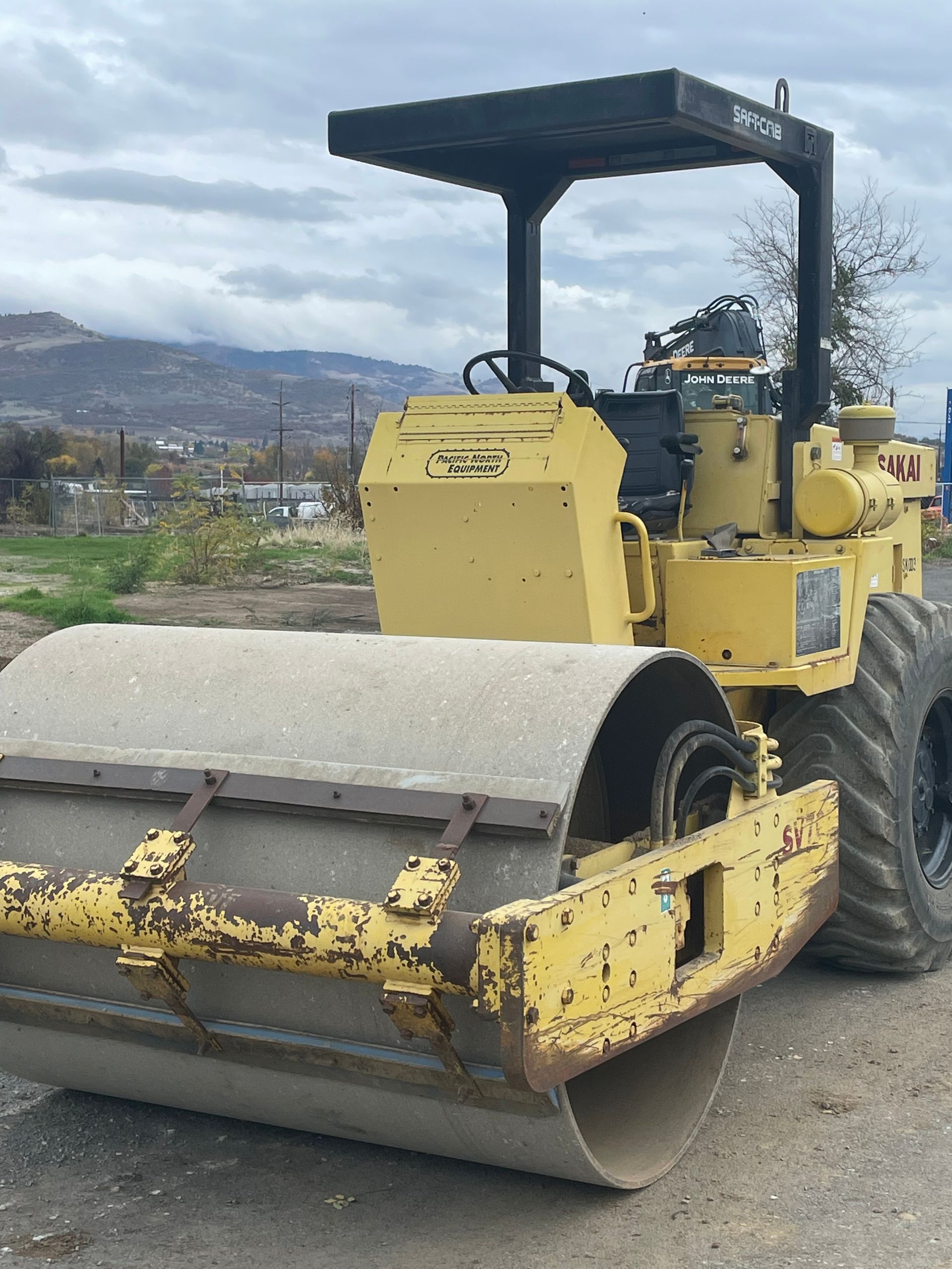 A large compactor roller in Ashland, Oregon.
