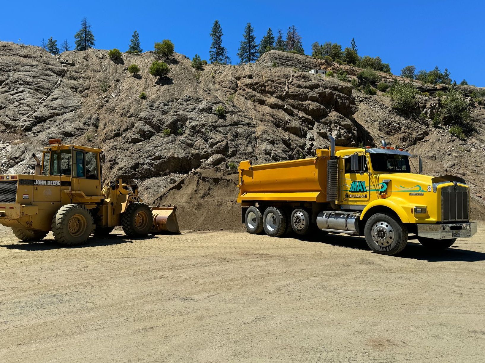 Water line being trenched in Ashland, Oregon
