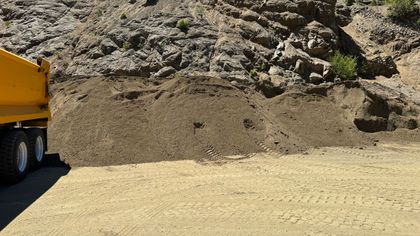 A pile of decomposed granite in a rock pit in Ashland, Oregon