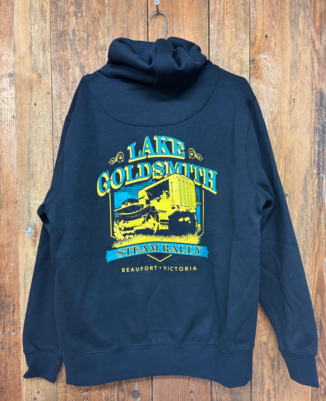 Yellow Bulldozer Navy Hoodie