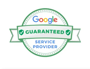 Google Guaranteed Service Provider badge in green, white, and blue