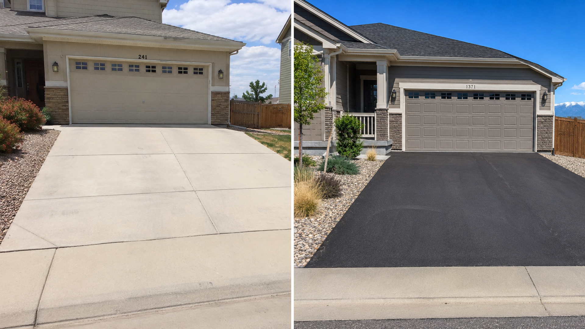 Concrete driveway in front of a residential home showcasing durability and curb appeal