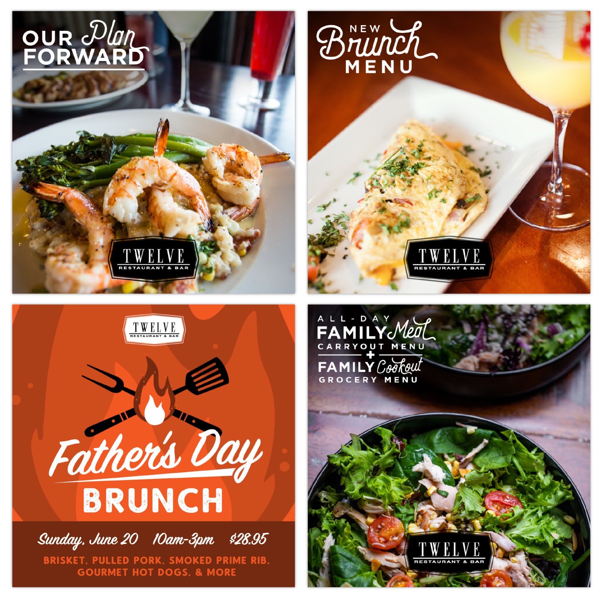Trailmark Creative's Marketing Social Post design for Twelve Restaurant & Bar