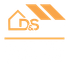 Orange logo with house and roof elements, "D&S" initials, and a horizontal line.