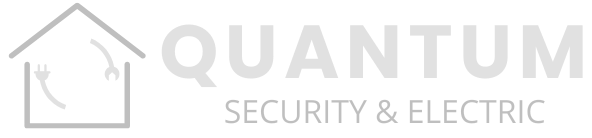 Logo for Quantum Security & Electric with a house outline and the name.