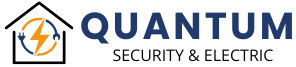 Logo of Quantum Security & Electric with a house icon and lightning bolt.