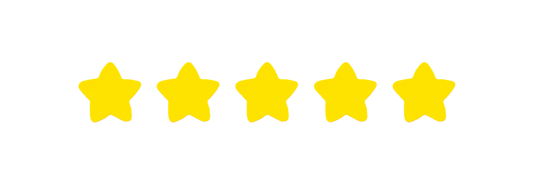 A row of yellow stars on a white background.