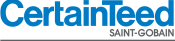 A blue and white logo for certainteed saint gobain