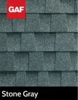 A picture of a stone gray roof shingle.
