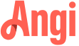 The word angi is written in red on a white background.