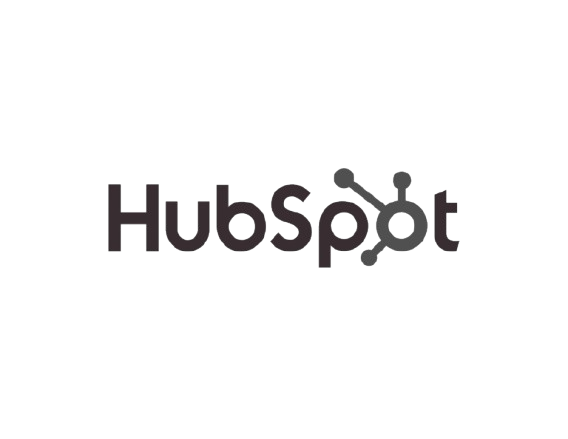 Logotipo de HubSpot en gris oscuro sobre fondo blanco