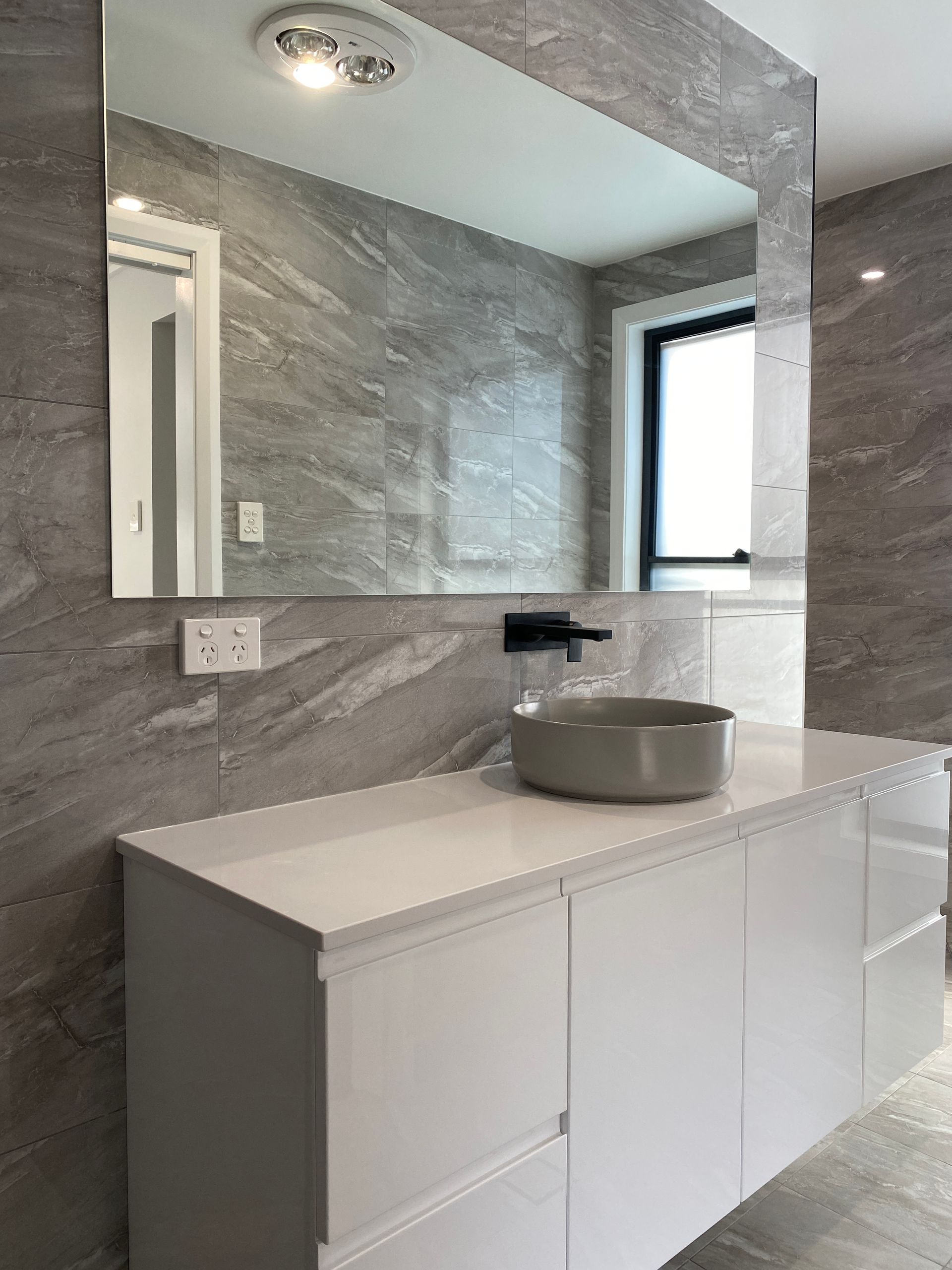 Close up of Comfortable Round Sink in Modern Bathroom  — Kitchen Renovations in Dubbo, QLD
