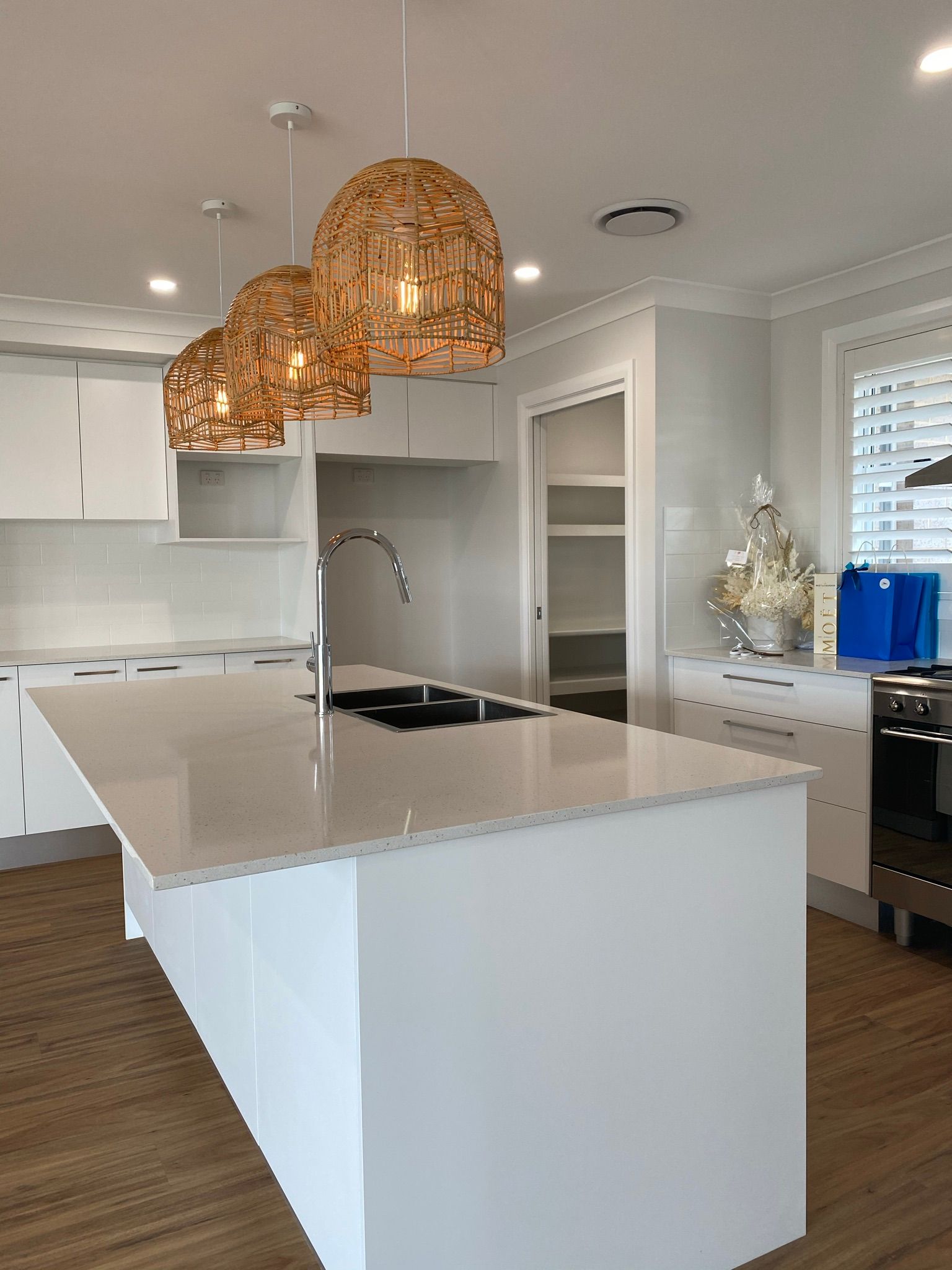 Silver Faucet and Sink in Marble Countertop — Kitchen Renovations in Dubbo, QLD