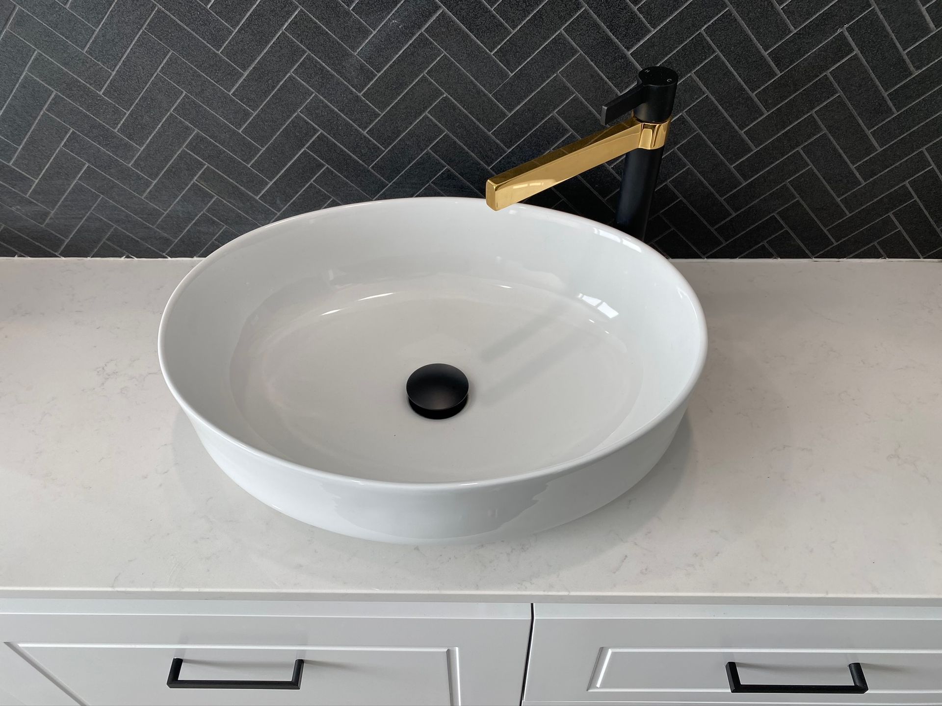Top View of White Sink — Kitchen Renovations in Dubbo, QLD