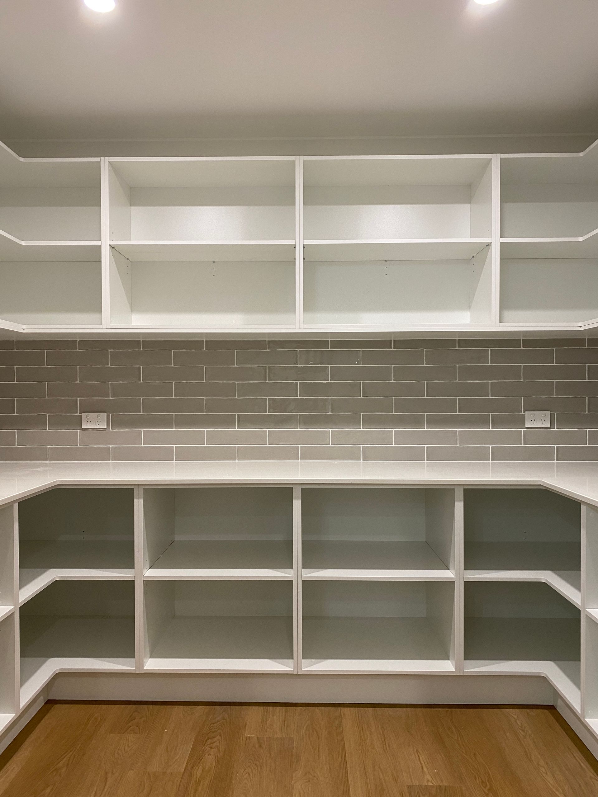 Front View of Empty Cabinets — Kitchen Renovations in Dubbo, QLD