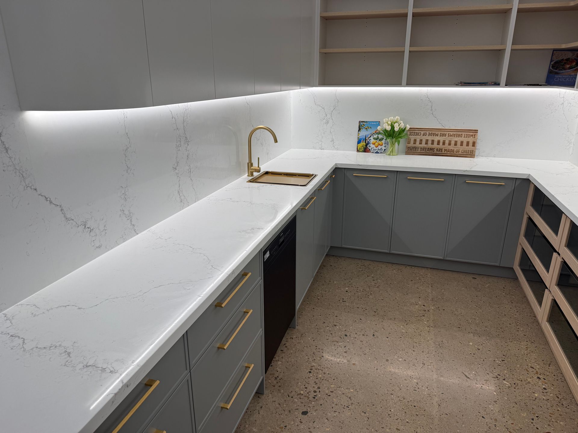 White And Blue Themed Kitchen — Kitchen Renovations in Dubbo, QLD