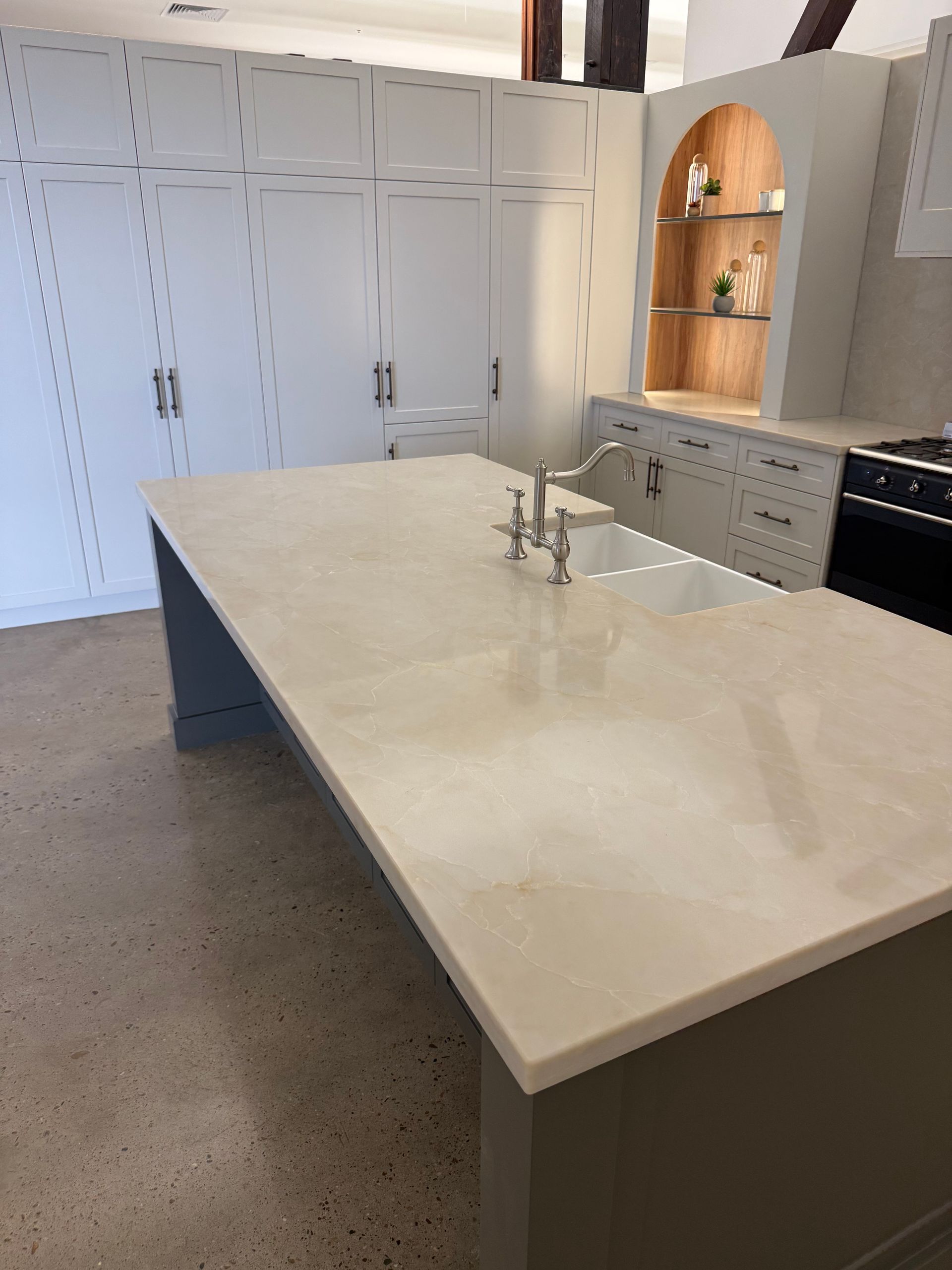 Kitchen Cabinet With Gas Range Oven — Kitchen Renovations in Dubbo, QLD