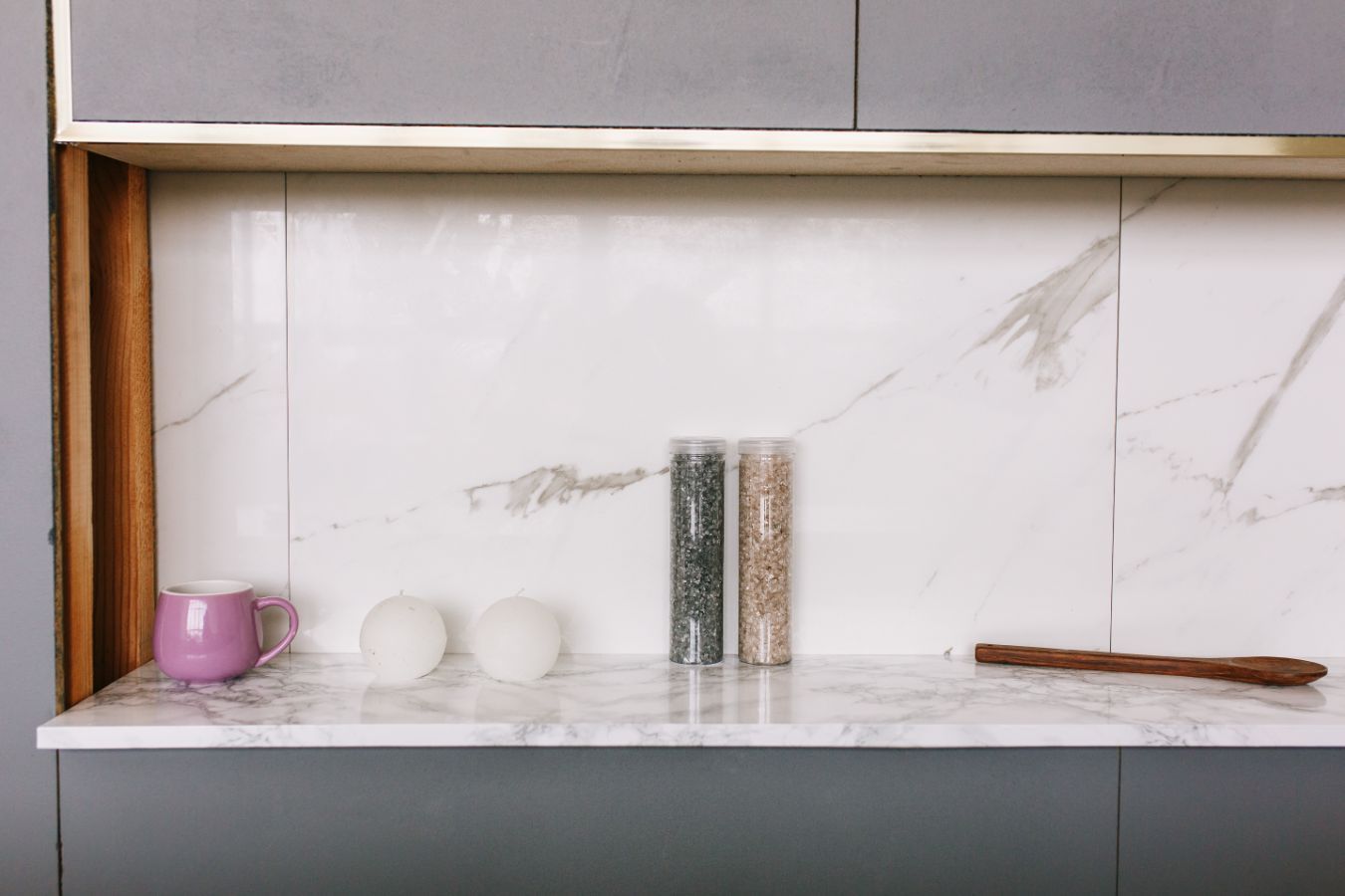 Stylish Marble Bench and Splashback — Kitchen Renovations in Orange, QLD