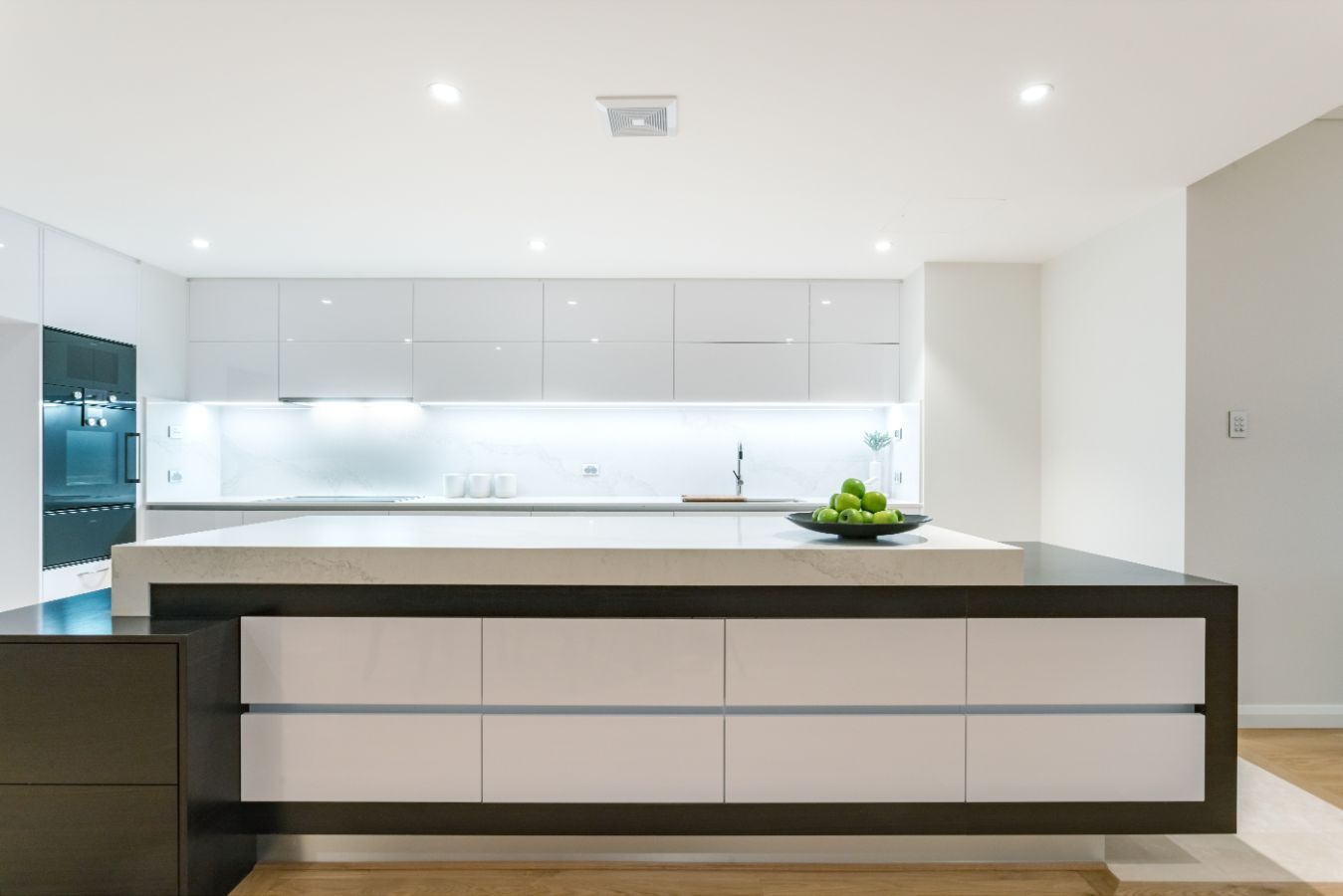 Stone Benchtop With White Colour Theme — Kitchen Renovations in Dubbo, QLD