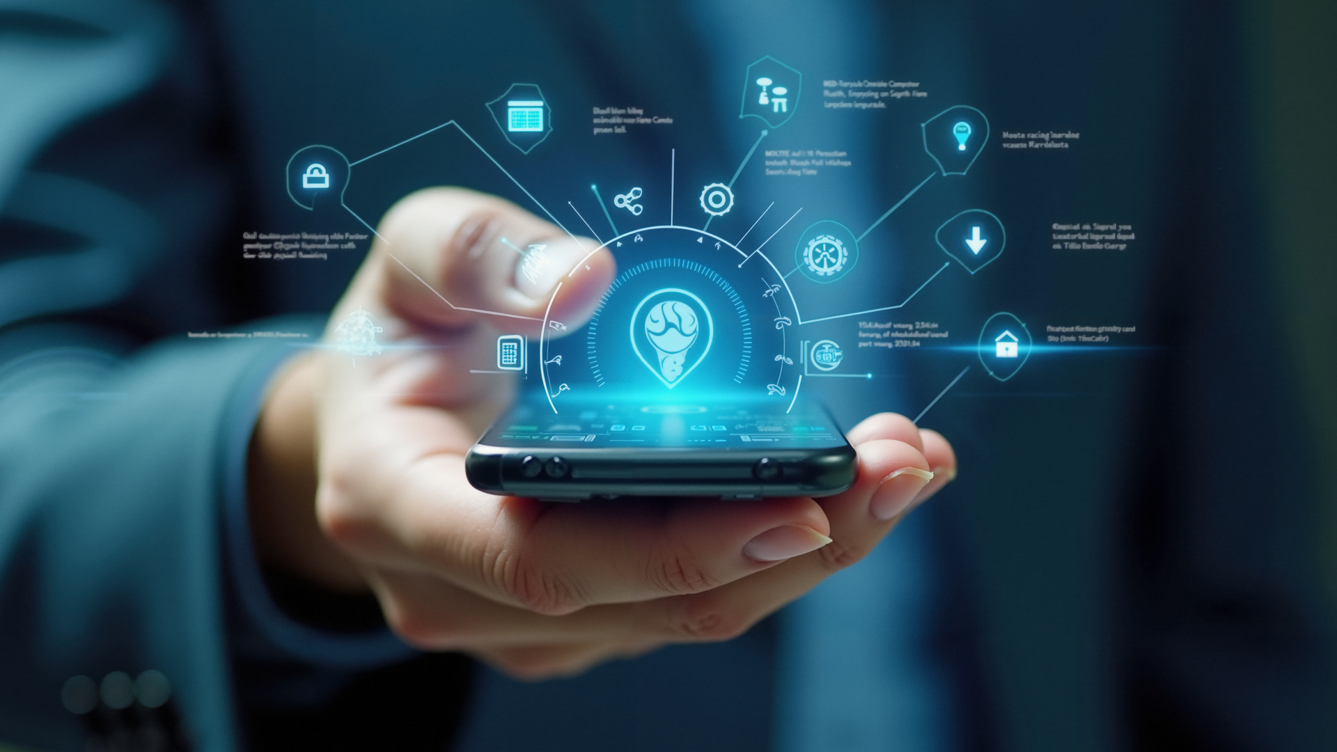 A person is holding a smart phone in their hand.