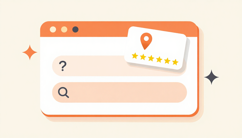 An AI assistant answering a question and recommending a local business first