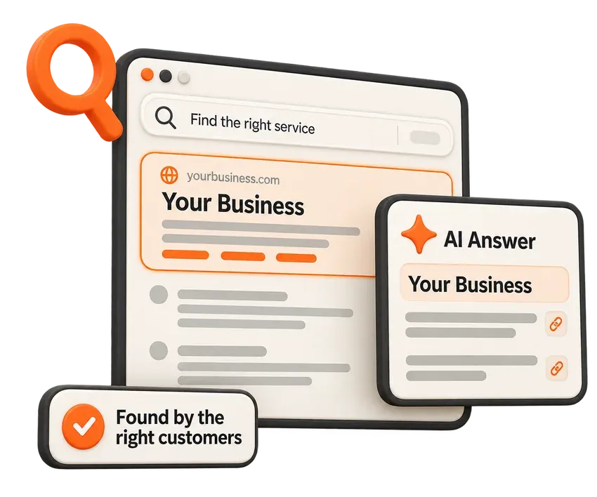 Your business ranking at the top of Google search and recommended in an AI answer