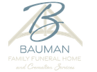 Logo for Bauman Family Funeral Home and Cremation Services.