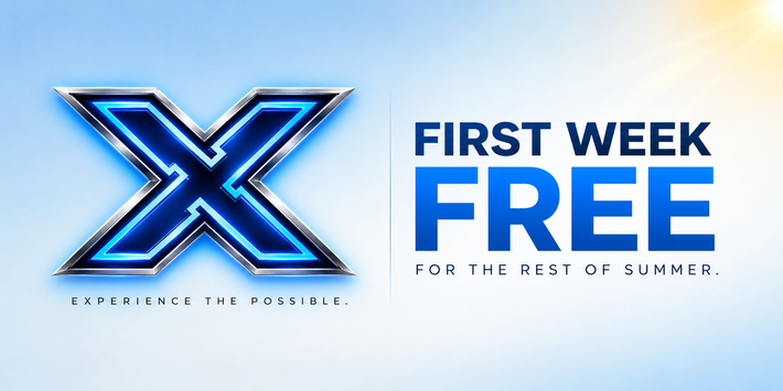 Poster for Max Fitness 6-week challenge: blue