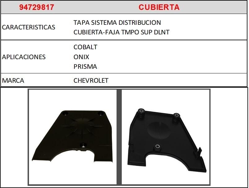 AUTOPARTES GENUINAS - CUBIERTA SISTEMA DISTRIBUCIÓN AUTOPARTES GENUINAS - CUBIERTA SISTEMA DISTRIBUCIÓN