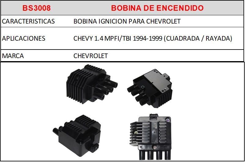F3- BS3008 BOBINA DE ENCENDIDO