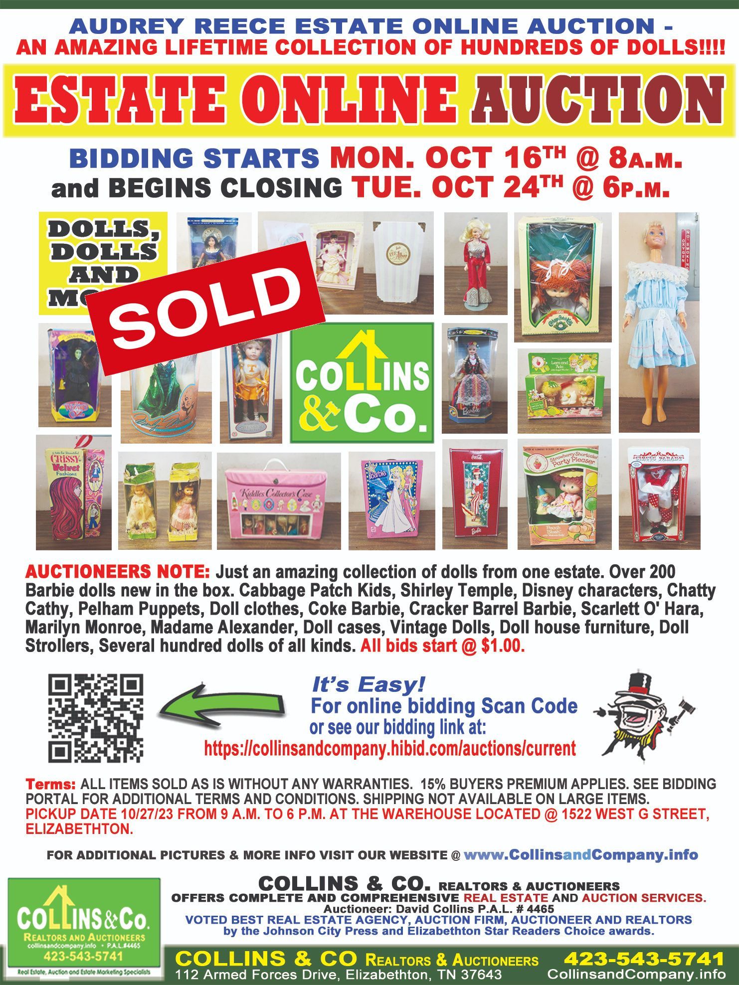 A poster for a estate online auction.