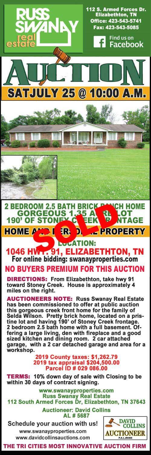 Closed Live House and Property Auction by Collins & Co. 