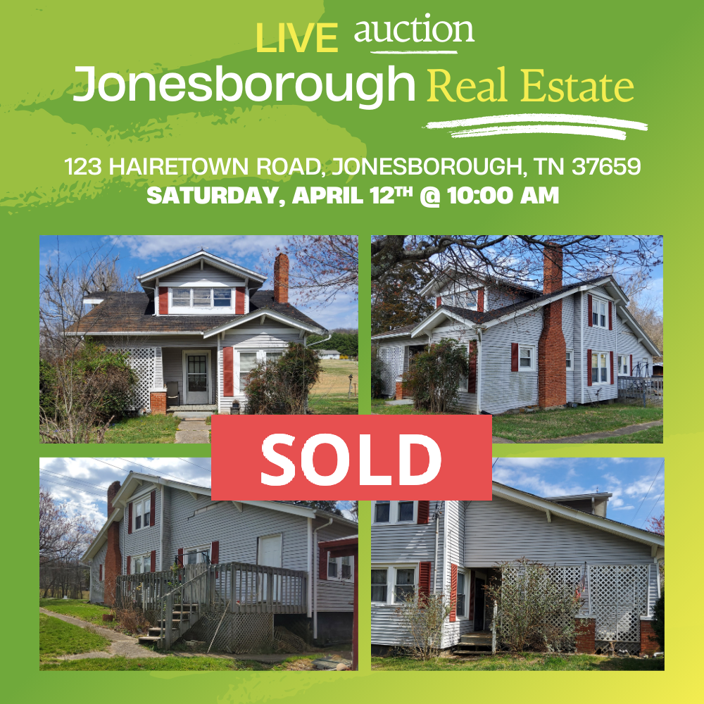 A jonesborough real estate auction is taking place on saturday april 12th