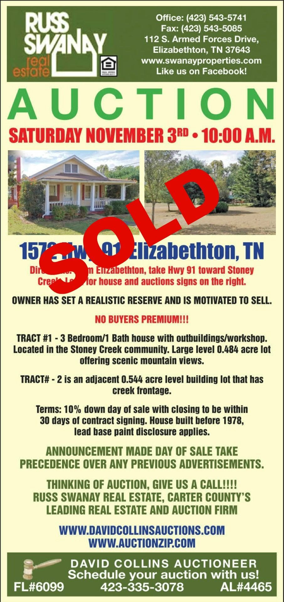 Closed Home Auction by Collins & Co. 