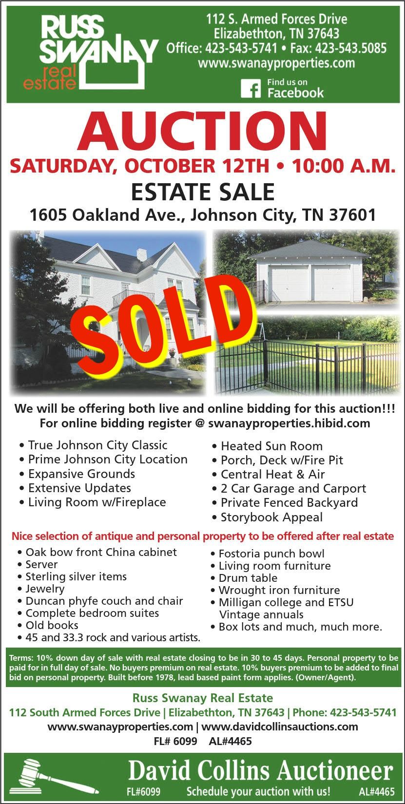 Closed Home Auction by Collins & Co. 