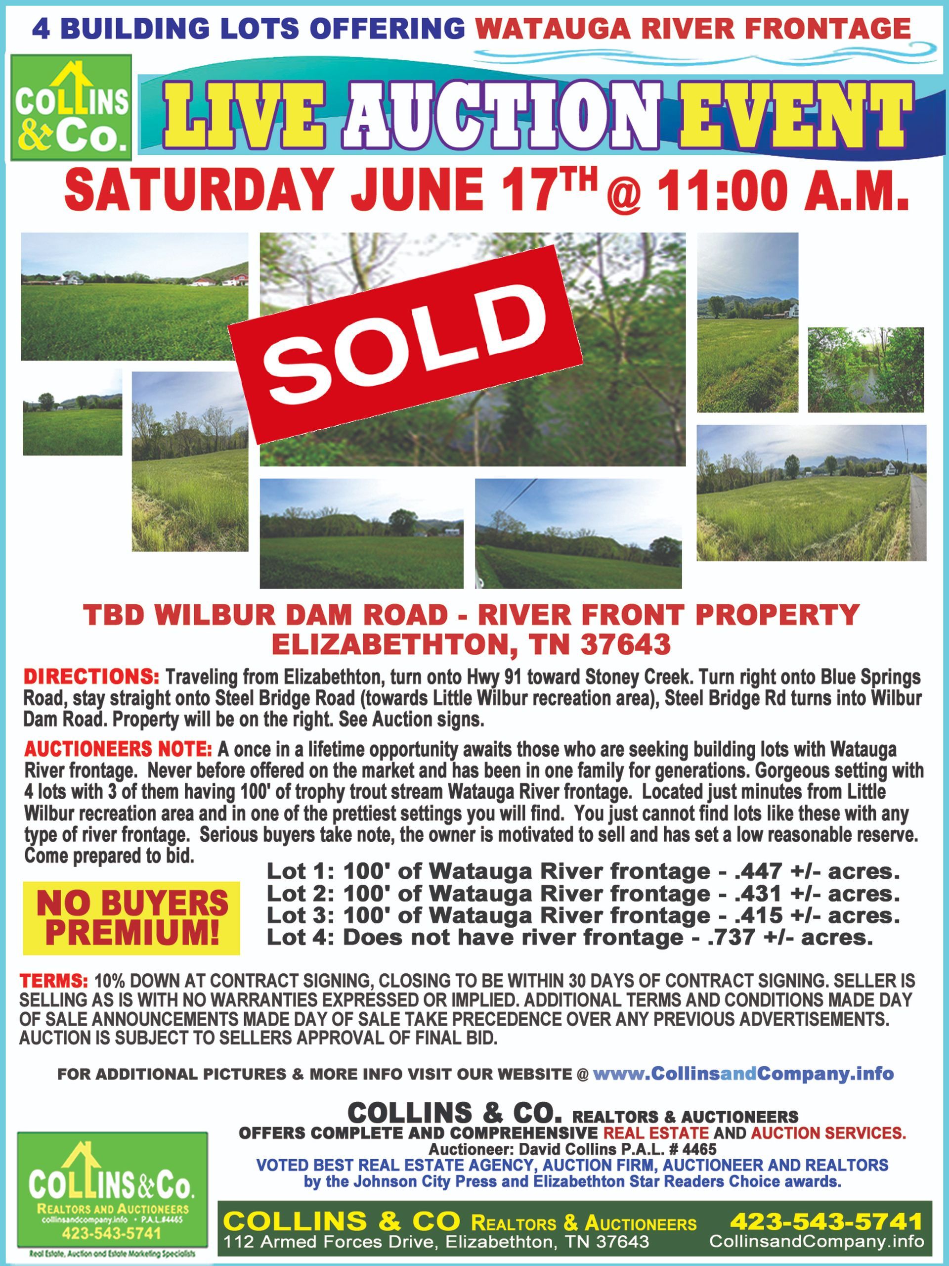 A poster for a live auction event on saturday june 17th