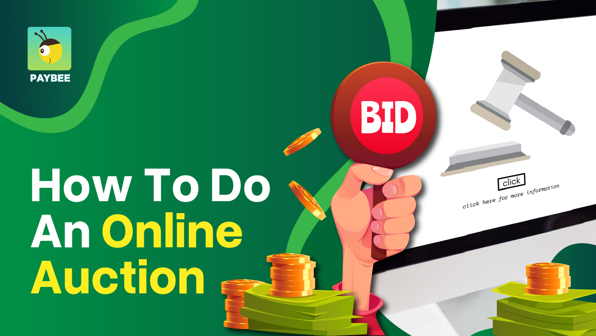 A person is holding a bid sign in front of a computer screen.