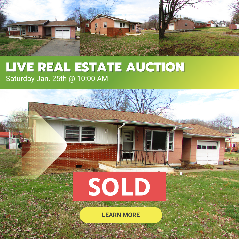 A real estate auction is taking place on january 25th