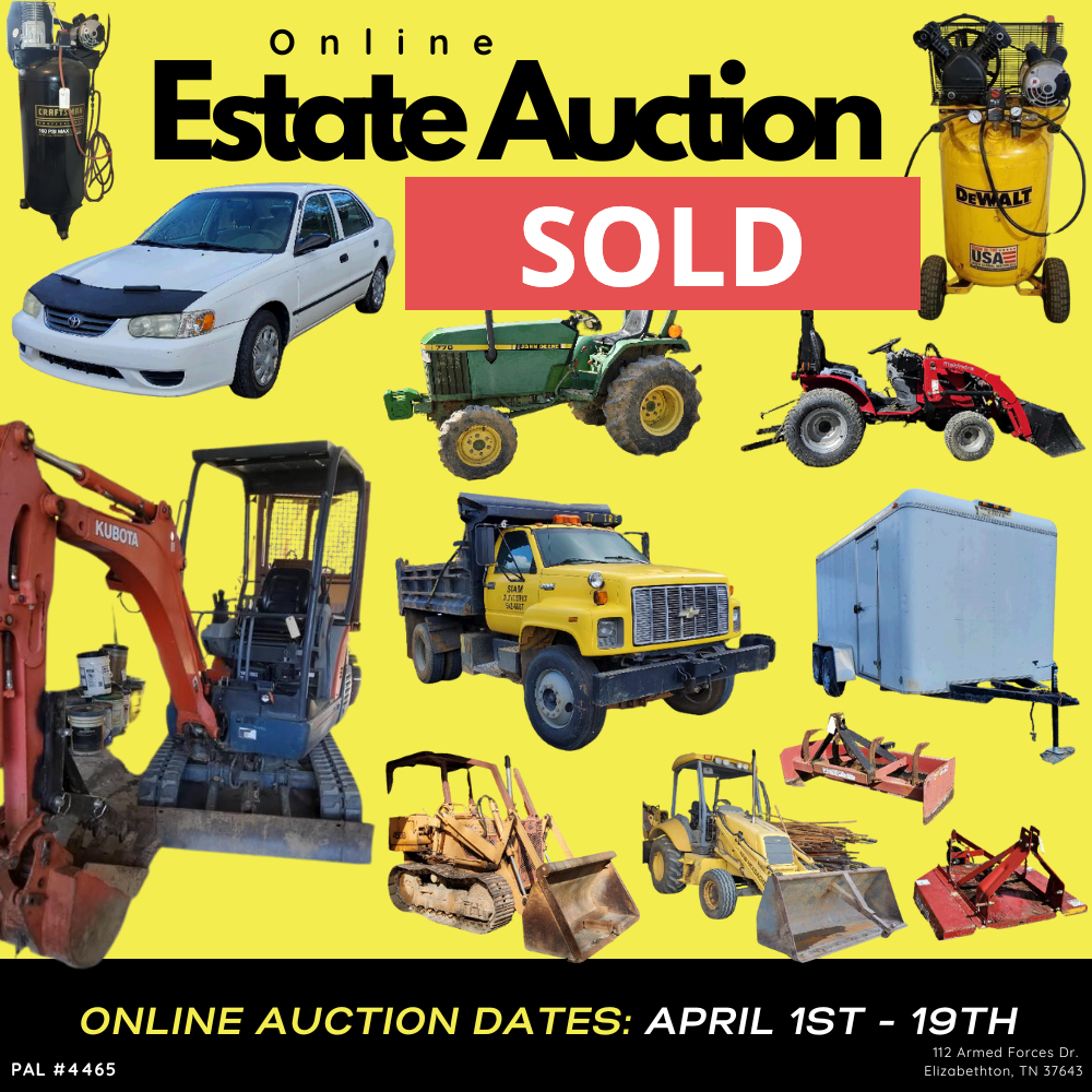 An online estate auction is taking place on april 1st - 19th