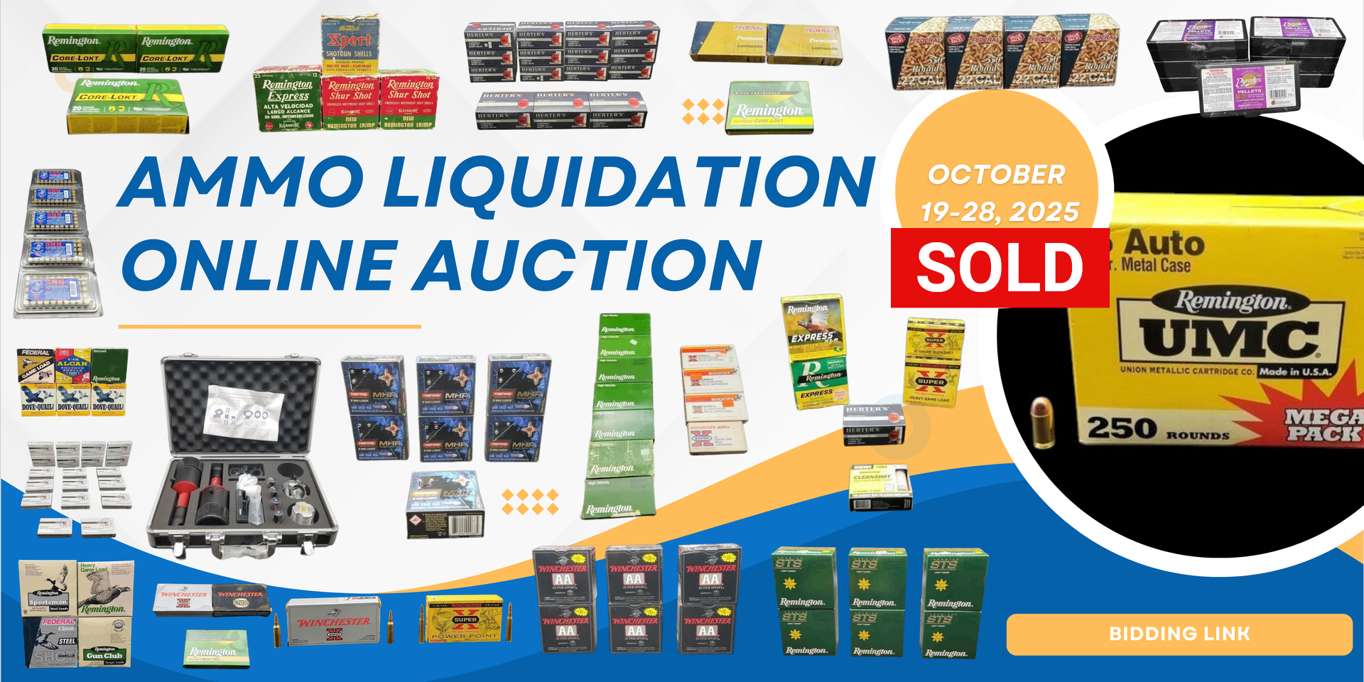 Ammo liquidation online auction graphic; 