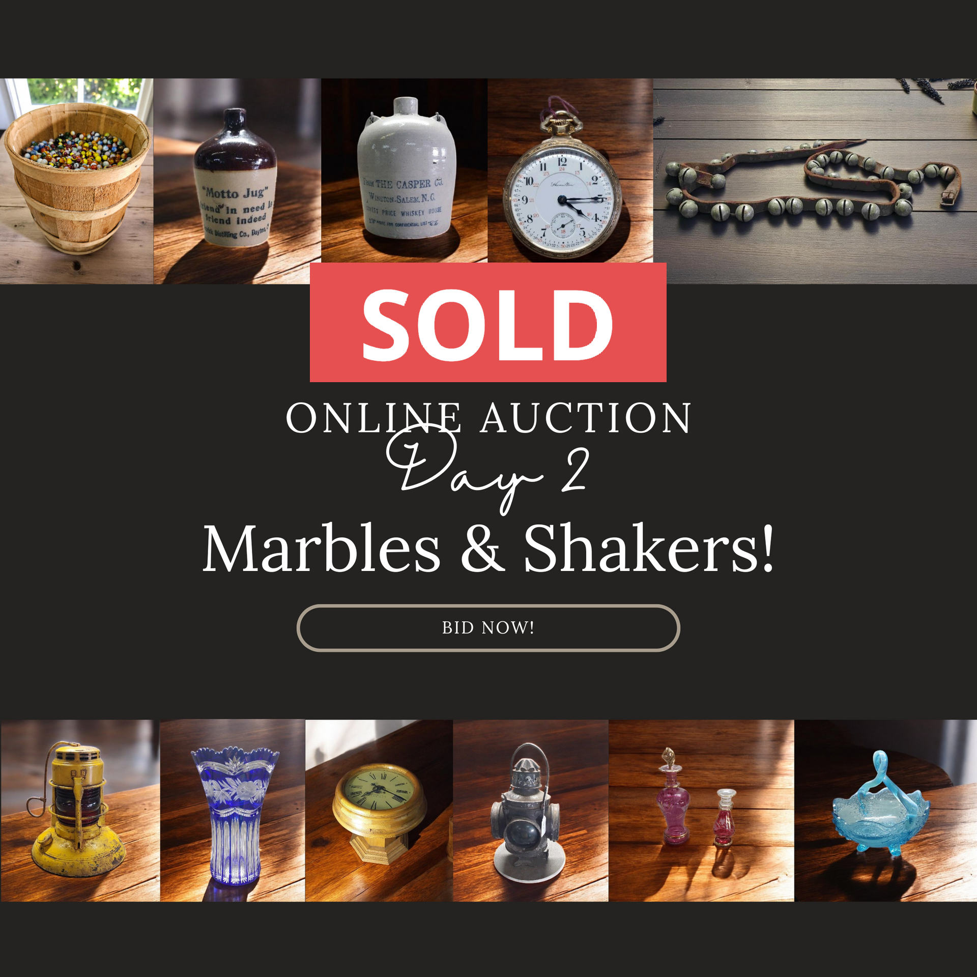 A sold online auction day 2 marbles and shakers !