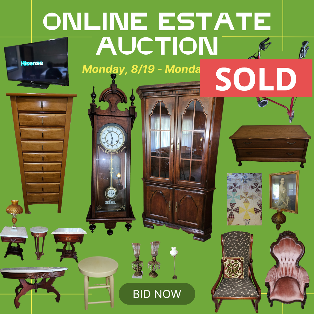 An advertisement for an online estate auction sold by Collins &Co. 